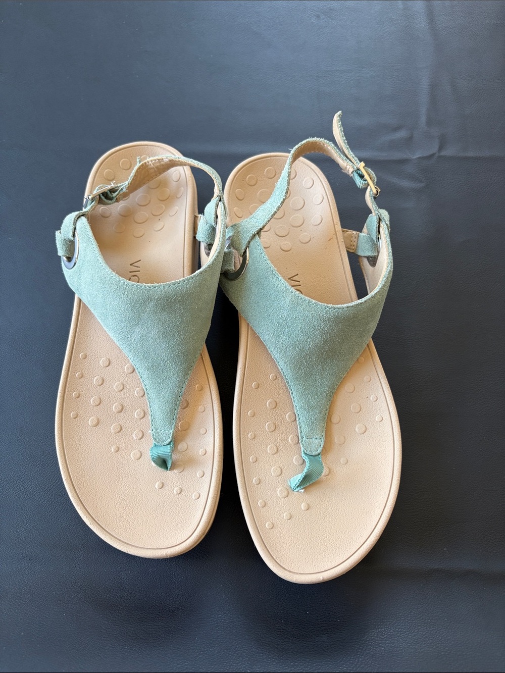 Vionic Tala Seafoam Green Orthotic Backstrap Thong Sandals Women’s 10